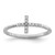 Sterling Silver Rhodium-Plated Polished & Textured Cubic Zirconia Cross Ring, 2 mm