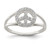 Sterling Silver Polished Cubic Zirconia Peace Sign Ring, 1.5 mm