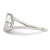 Sterling Silver Polished Cubic Zirconia Peace Sign Ring, 1.5 mm - View 3