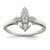 Sterling Silver Polished Cubic Zirconia Fleur De Lis Ring, 2.45 mm