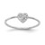 Sterling Silver Rhodium-Plated Polished Cubic Zirconia Heart Ring, 1.3 mm