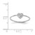 Sterling Silver Rhodium-Plated Polished Cubic Zirconia Heart Ring, 1.3 mm - View 4