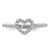 Sterling Silver Rhodium-Plated Polished & Textured Cubic Zirconia Heart Ring, 1.5 mm - View 5