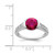 Sterling Silver Rhodium-Plated Lab-Created Ruby and Cubic Zirconia Bezel Ring, 3 mm - View 4