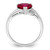 Sterling Silver Rhodium-Plated Cubic Zirconia and Lab-Created Ruby Heart Ring - View 2