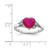 Sterling Silver Rhodium-Plated Cubic Zirconia and Lab-Created Ruby Heart Ring - View 4