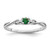 Sterling Silver Rhodium-Plated Green & White Cubic Zirconia Ring, 1.5 mm