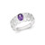 Sterling Silver Purple Cubic Zirconia Oval Ring