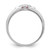Sterling Silver Rhodium-Plated White & Pink Cubic Zirconia Heart Ring, 1.3 mm - View 2