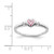 Sterling Silver Rhodium-Plated White & Pink Cubic Zirconia Heart Ring, 1.3 mm - View 4