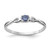 Sterling Silver Rhodium-Plated Blue Color & White Cubic Zirconia Ring, 1.3 mm