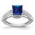 Sterling Silver Rhodium-Plated Blue Lab-Created Sapphire and Cubic Zirconia Ring
