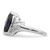 Sterling Silver Rhodium-Plated Created Blue Lab-Created Sapphire and Cubic Zirconia Marquise Ring - View 3