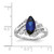 Sterling Silver Rhodium-Plated Created Blue Lab-Created Sapphire and Cubic Zirconia Marquise Ring - View 4