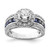 Sterling Silver Rhodium-Plated Cubic Zirconia and Lab-Created Sapphire Ring - View 7