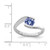 Sterling Silver Rhodium-Plated Round Tanzanite Bypass Ring - View 4