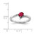 Sterling Silver Rhodium-Plated Ruby and 0.01ct Diamond Ring - View 4