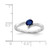 Sterling Silver Rhodium-Plated Sapphire and 0.01ct Diamond Ring - View 4