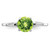 Sterling Silver Rhodium-Plated Peridot & Cubic Zirconia Ring, 2 mm - View 5