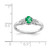 Sterling Silver Rhodium-Plated Emerald and White Sapphire Ring - View 3