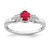 Sterling Silver Rhodium-Plated Ruby and White Sapphire Ring