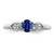 Sterling Silver Rhodium-Plated Blue and White Sapphire Ring - View 5