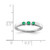 Sterling Silver Rhodium-Plated Polished Emerald 3 Stone Ring - View 3