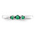Sterling Silver Rhodium-Plated Polished Emerald 3 Stone Ring - View 5
