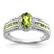 Sterling Silver Rhodium-Plated Polished Peridot & White Topaz Ring