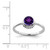 Sterling Silver Rhodium-Plated Polished Amethyst Round Ring - View 4