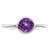 Sterling Silver Rhodium-Plated Polished Amethyst Round Ring - View 5