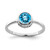 Sterling Silver Rhodium-Plated Polished Blue Topaz Round Ring