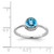 Sterling Silver Rhodium-Plated Polished Blue Topaz Round Ring - View 4