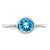 Sterling Silver Rhodium-Plated Polished Blue Topaz Round Ring - View 5