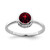 Sterling Silver Rhodium-Plated Polished Garnet Round Ring