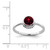 Sterling Silver Rhodium-Plated Polished Garnet Round Ring - View 4