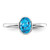 Sterling Silver Rhodium-Plated Polished Blue Topaz Oval Ring - View 5