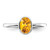Sterling Silver Rhodium-Plated Polished Citrine Oval Ring - View 5