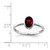 Sterling Silver Rhodium-Plated Polished Garnet Oval Ring - View 4