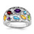 Sterling Silver Rhodium-Plated Amethyst/Citrine/Blue Topaz/Garnet/Peridot Ring