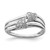 Sterling Silver Rhodium-Plated 0.06ct Diamond Two Heart Ring