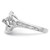 Sterling Silver Rhodium-Plated 0.028ct Diamond Double Heart Ring - View 3
