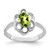 Sterling Silver Rhodium-Plated Peridot Ring, 2 mm, 2 mm Wide, 13 mm Top Length, 10 mm Top Width, Polished