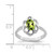 Sterling Silver Rhodium-Plated Peridot Ring, 2 mm, 2 mm Wide, 13 mm Top Length, 10 mm Top Width, Polished - View 3