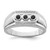 Sterling Silver Rhodium-Plated Black and White 0.252ct Diamond. Men'S Ring