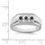 Sterling Silver Rhodium-Plated Black and White 0.252ct Diamond. Men'S Ring - View 4