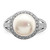 Sterling Silver Rhodium-Plated 10-11 mm White Button Cultured Freshwater Pearl and Cubic Zirconia Ring - View 5