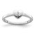 Sterling Silver Polished & Satin Cubic Zirconia Heart Ring, 1.75 mm