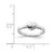 Sterling Silver Rhodium-Plated Polished & Satin Heart Ring, 1.75 mm - View 4