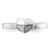 Sterling Silver Rhodium-Plated Polished & Satin Heart Ring, 1.75 mm - View 5
